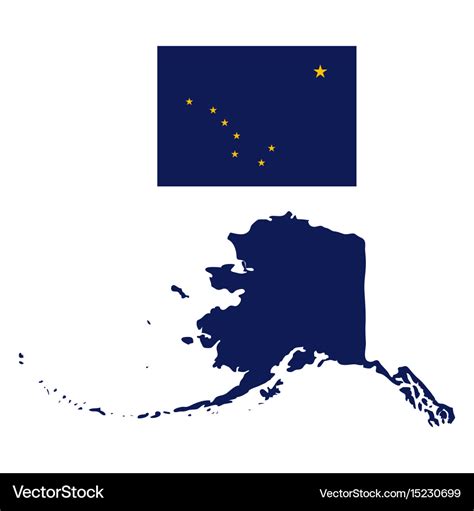 Alaska flag and state map Royalty Free Vector Image