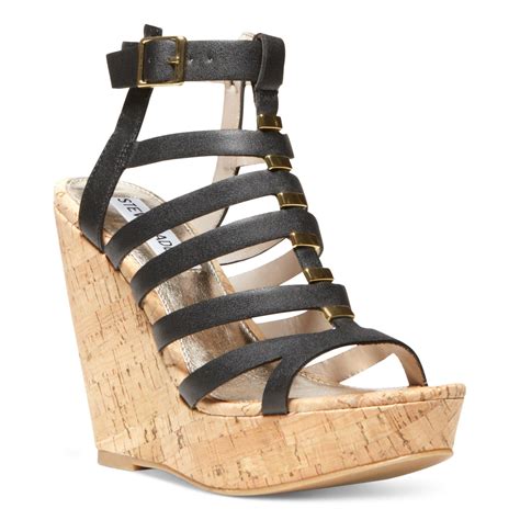 Lyst Steve Madden Womens Indyanna Platform Wedge Sandals In Black