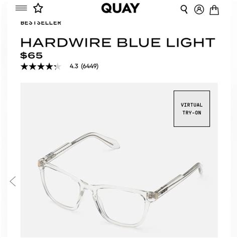 Quay Australia Accessories Quay Blue Light Hardwire Clear Glasses