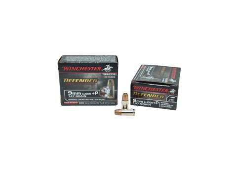 Winchester Defender Mm Luger P Ammunition Ct Box