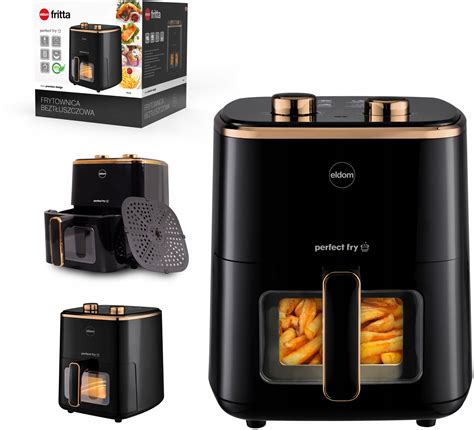 FRYTOWNICA BEZTŁUSZCZOWA FRYTKOWNICA Eldom DUŻA 5L AIRFRYER 1500W MOCNA