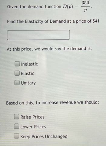 Answered Given The Demand Function D P P Find Bartleby