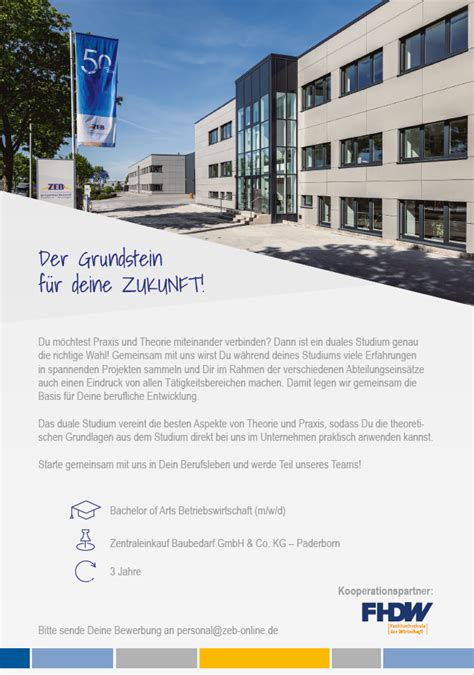 Zentraleinkauf Baubedarf GmbH Co KG Duales Bachelor Studium