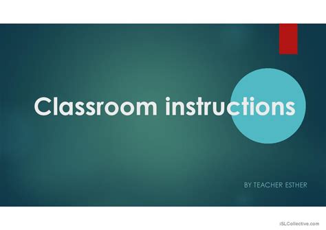 Classroom Instructions English Esl Powerpoints