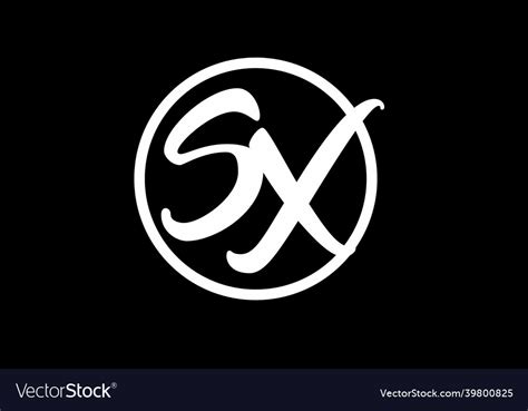 Initial Letter Sx In Circle Shape Royalty Free Vector Image