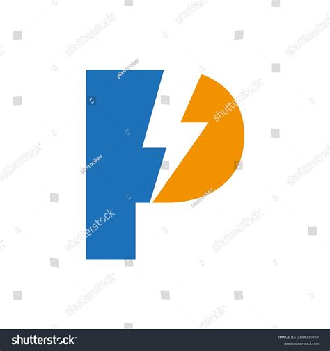 Letter P Electric Logo Concept Power Stock Vector Royalty Free