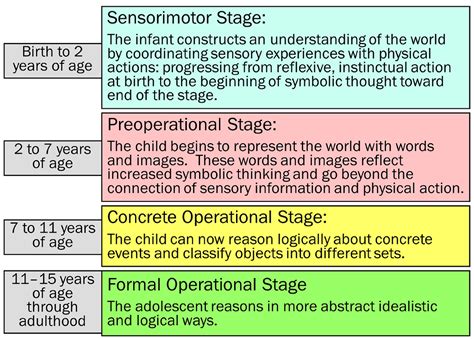 Jean Piaget Stages Of Cognitive Development Chart Shop Vintage | clc ...