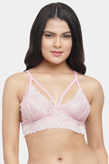 Buy N Gal Non Padded Non Wired Medium Coverage Bralette Pink At Rs