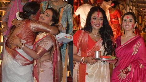 Rani Mukerji Rupali Ganguly And Other Stars Go Red During Sindoor