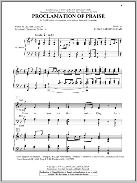 Proclamation Of Praise By Lloyd Larson Sheet Music For SATB Choir At