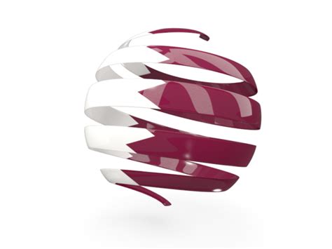 Round 3d icon. Illustration of flag of Qatar