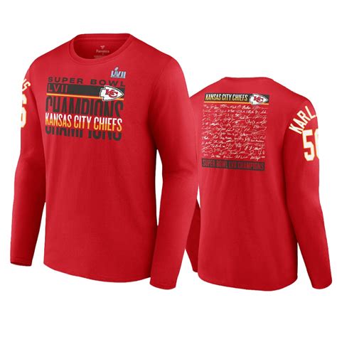 Kansas City Chiefs George Karlaftis Red Super Bowl LVII Champions Long Sleeve T-Shirt - NB Jersey