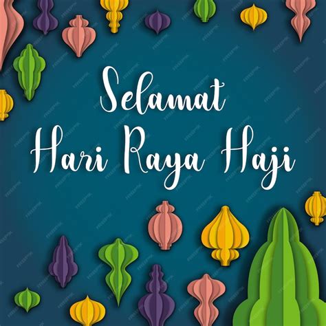 Premium Vector | Hari Raya Haji Greeting Post Vector