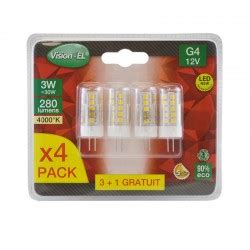 Pack De 4 Ampoules LED G4 3W SMD Boutique Officielle Miidex Lighting