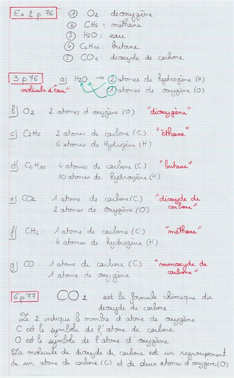 Collège Lavoisier Oucques 41 Ex 2 3 6 p 76 77