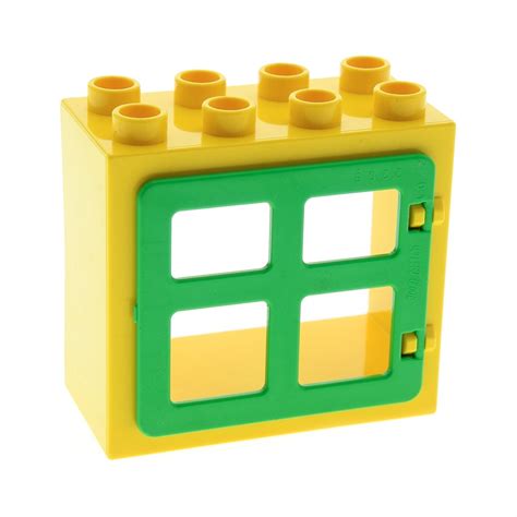 X Lego Duplo Fenster Gelb X X Klappe Scheiben Eckig Hell Gr N