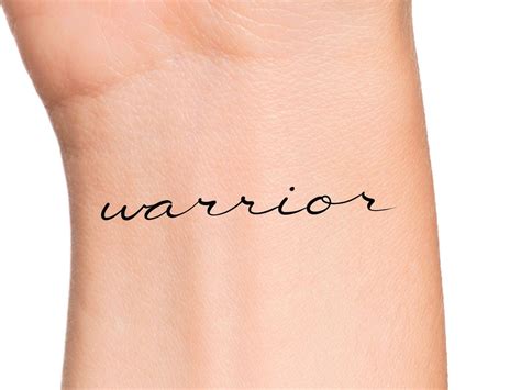 Warrior Temporary Tattoo / Words Tattoo / Lettering Tattoo / - Etsy UK