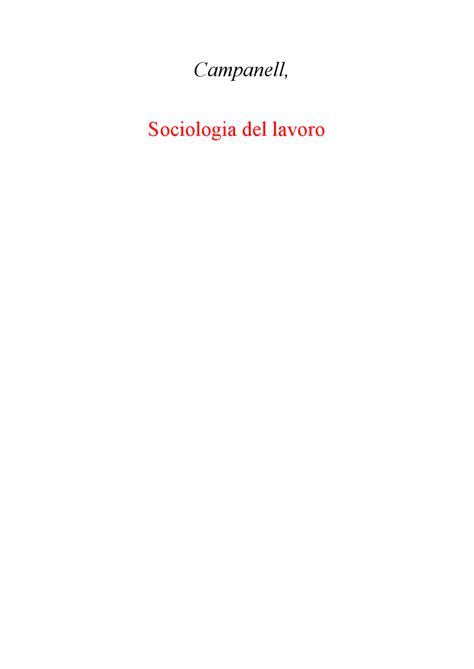 Il Mondo Della Produzione Sociologia Del Lavoro E 9