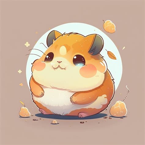 Premium Photo Cute Hamster Kawaii Creative Digital Art