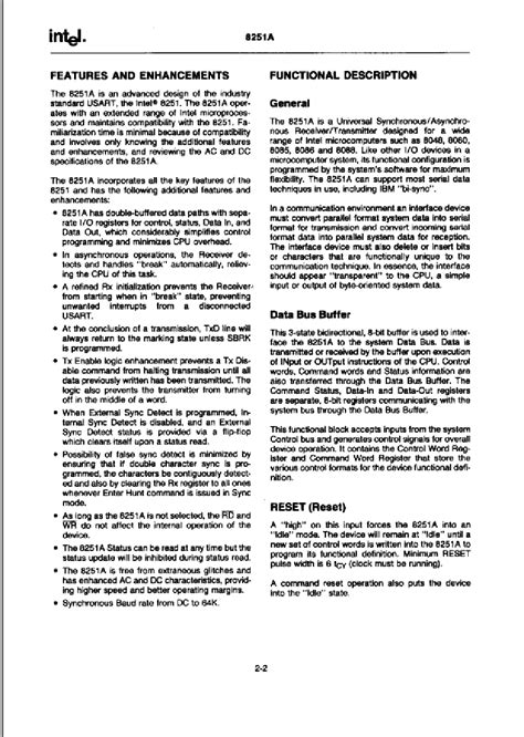 8251a Datasheet225 Pages Intel Programmable Communication Interface