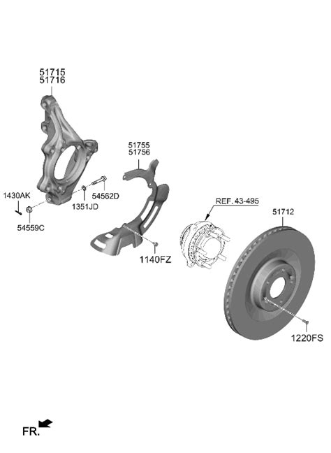 51710 IB000 Genuine Hyundai KNUCKLE FRONT AXLE LH