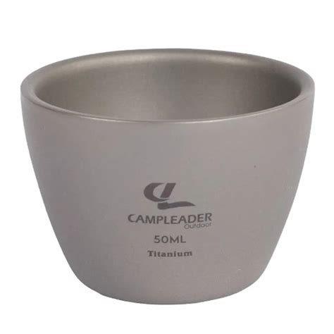 Taza portátil de titanio para acampar vajilla ultraligera resistente