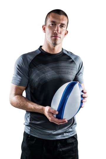 Portrait On Rugby Player Holding Ball Rugby Rugby Man Cut Out Png