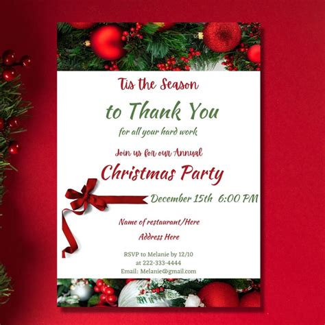 Company Christmas Party Invitation-company Holiday Party-staff ...