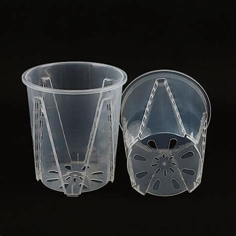 12cm Clear Plastic Orchid Pots With Holes Transparent Flower Pot