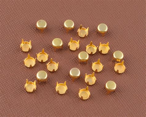 Gold Round Nailheads Studs 5mm Mini Small Claw Rivet Prong Studs Metal