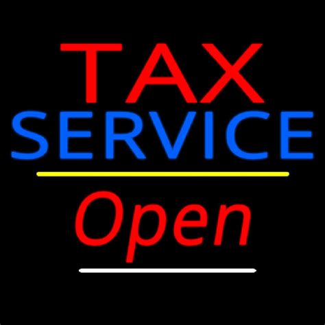 Custom Tax Service Open Yellow Line Neon Sign Usa Custom Neon Signs