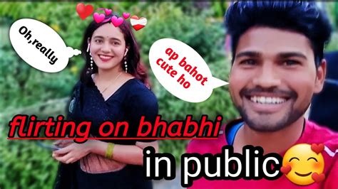 Flirting On Cute Bhabhi😛in Public Prank Making Girls Smile Public