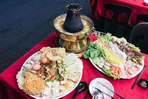 Hot Pot Or Steamboat Asian Style On Charcoal Powered Pot Stock Photo Image Of Chinese