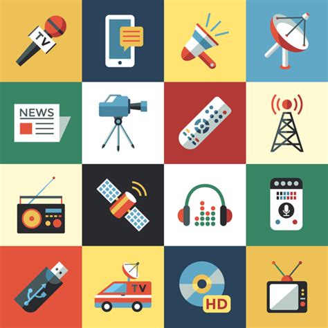 Broadcast And Media Cartoon Illustration Vector Free Download