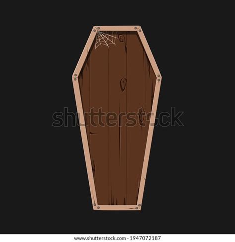 Wooden Coffin Spooky Cartoon Illustration Stock Vector (Royalty Free) 1947072187 | Shutterstock