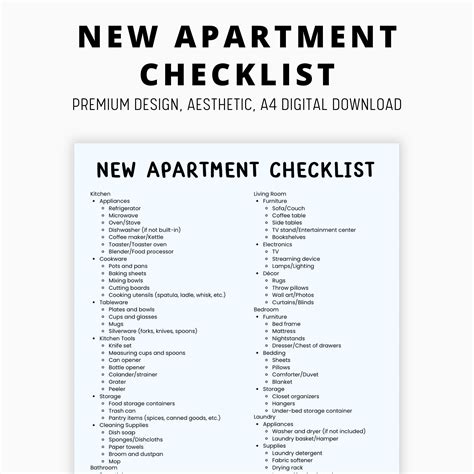 New Apartment Checklist First Apartment Essentials New Home Must