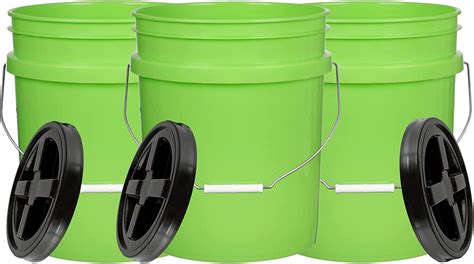 Gallon Food Grade Lime Green Plastic Bucket With Screw On Air Tight