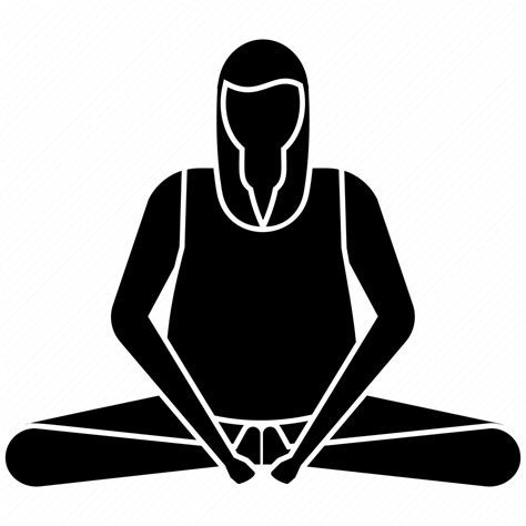 Bound Angle Pose Gymnastic Relaxing Yoga Icon Download On Iconfinder