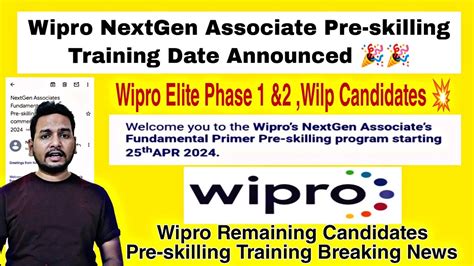 Finally Wipro Nga Pre Skilling Training New Date Out Survey Form