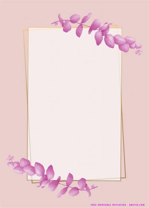 (FREE Printable) - Pink Flower Birthday Invitation Templates | DREVIO