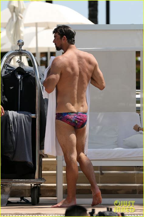 Michael Phelps Shirtless Speedo Poolside Afternoon Photo