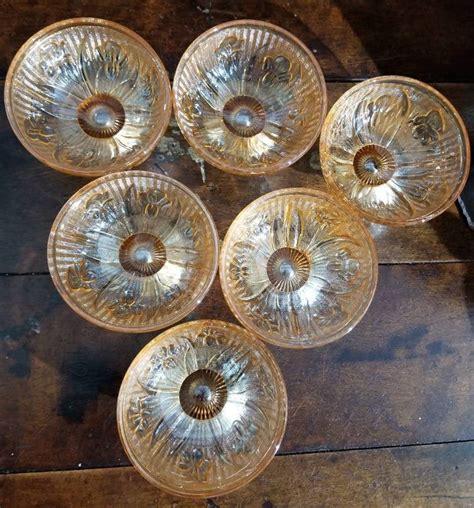 Vintage Jeannette Carnival Glass Iris And Herringbone Marigold Etsy