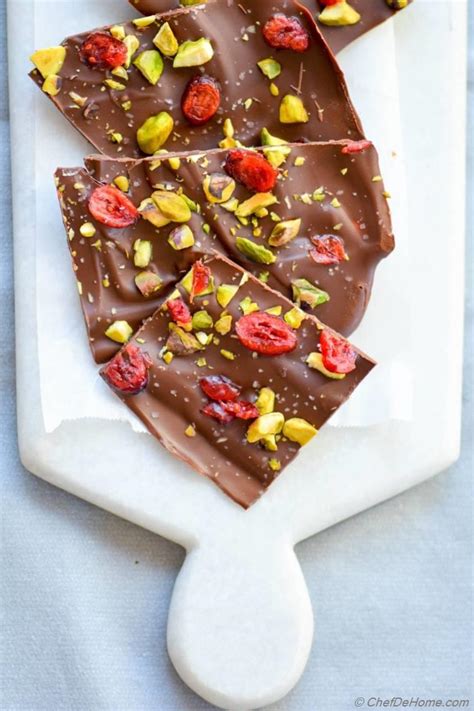 Cranberry And Pistachio Dark Chocolate Bark Recipe