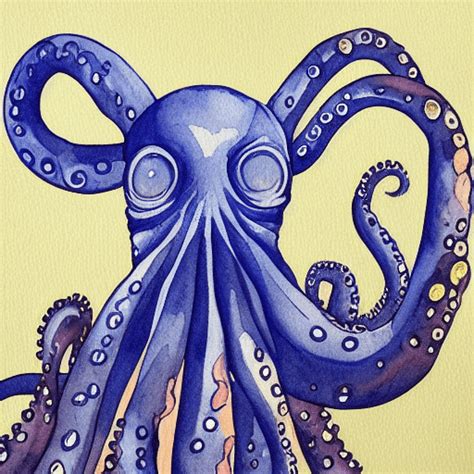 Watercolor Octopus Graphic · Creative Fabrica