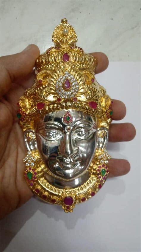 Pure Silver Lakshmi Roopu Lakshmi Mogum In Silver Lakshmi Mugam Amba