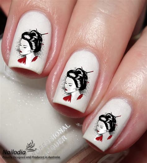 Japanese Geisha Nail Art Decal Sticker Nailodia