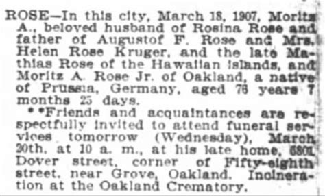 Moritz Alexius Rose Sr 1830 1907 Find A Grave Memorial