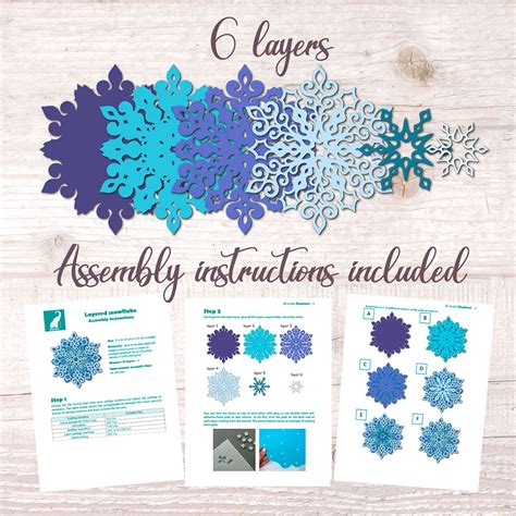 3D Layered Snowflake SVG For Cricut DXF For Silhouette FCM For