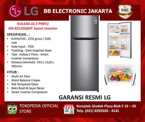 Promo Kulkas Lg Pintu Gn B Sqmt Smart Inverter Cicil X