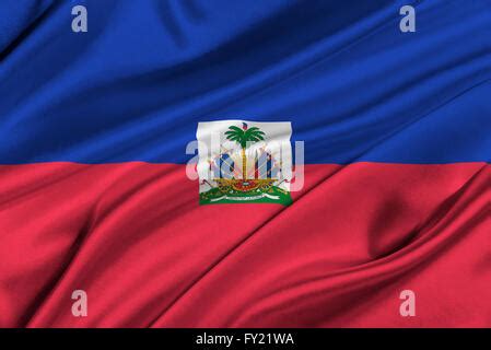 Flag Of Haiti Waving In The Wind Isolated White Background Haitian